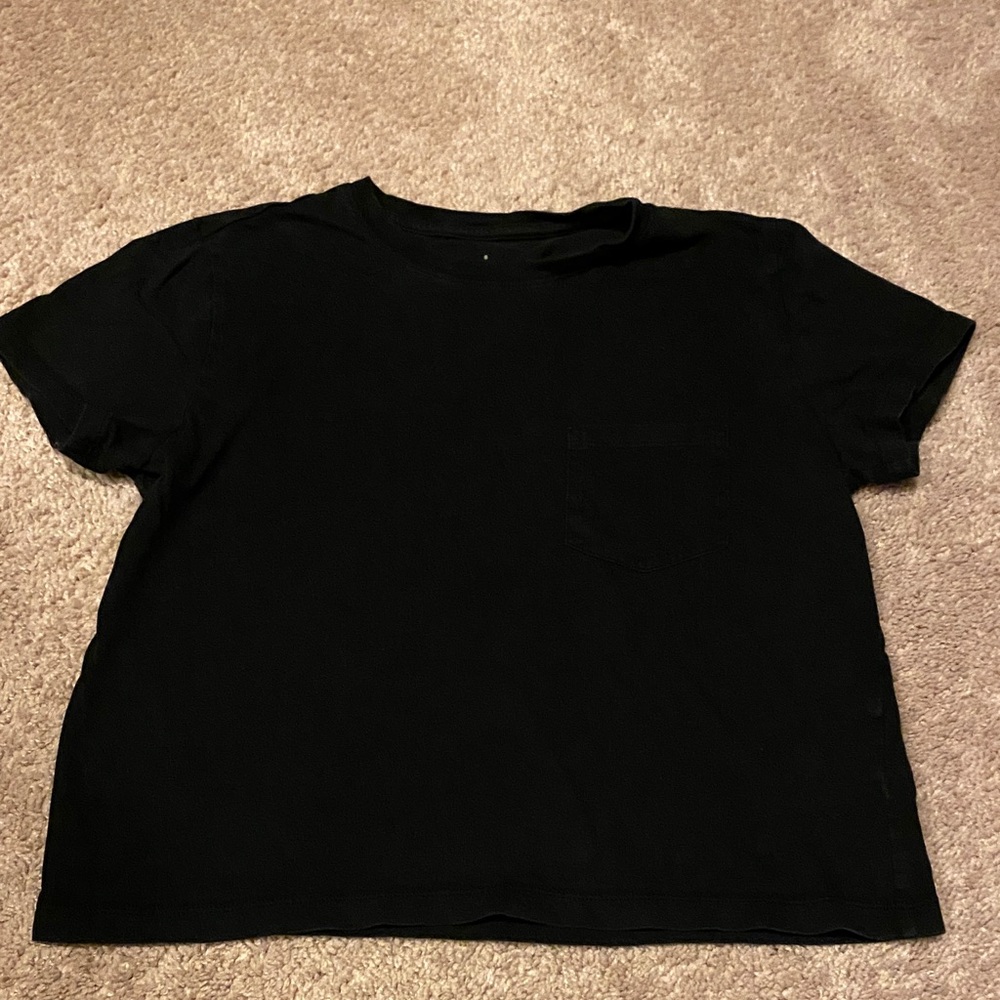 Everlane Organic Cotton Black Tee Sz sm crop top